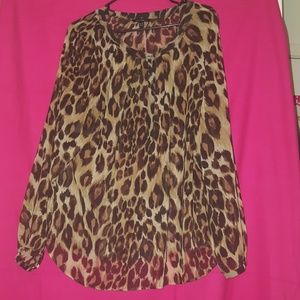 Sheer Animal Print Blouse